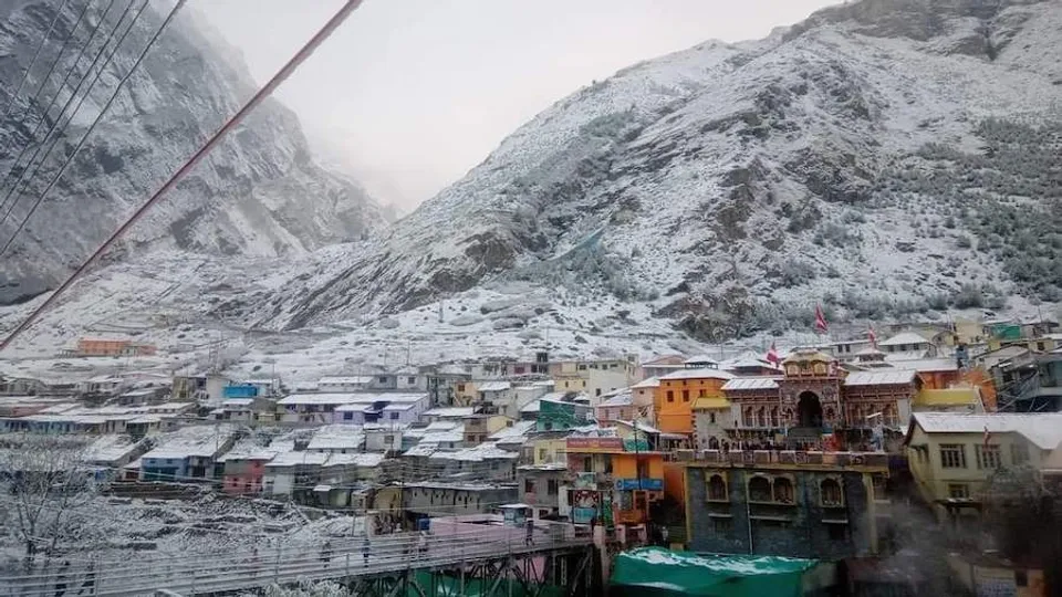 Snowfall in Badrinath