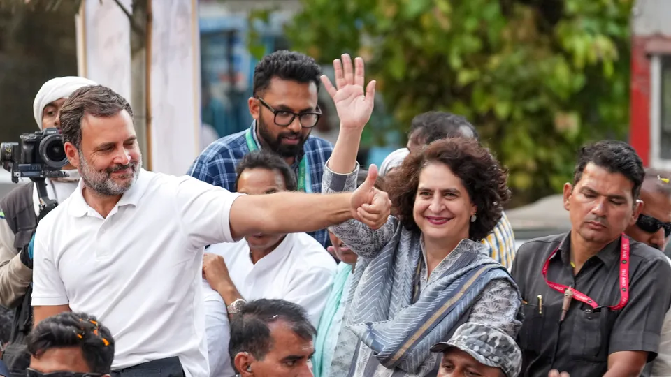 Congress leader Rahul Gandhi and Priyanka Gandhi during the 'Bharat Jodo Nyay Yatra', in Mumbai