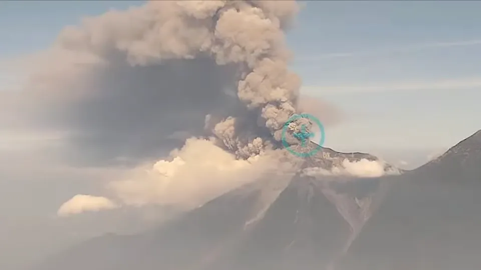 Serious eruption of fire at Fuego Volcano in Guatemala