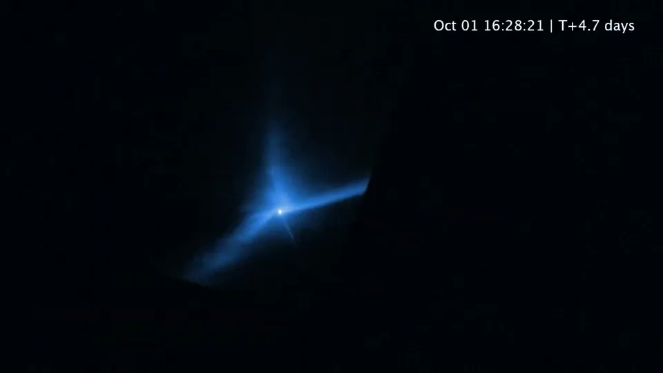 Hubble Telescope Dart Collision