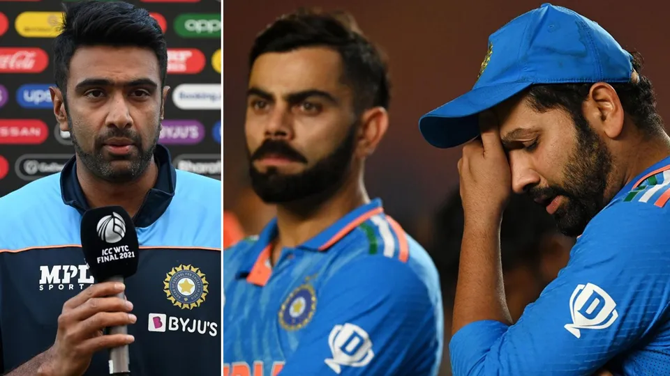 Ravichandran Ashwin Rohit Sharma and Virat Kohli.jpg