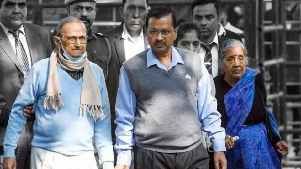 A file photo of Arvind Kejriwal with his parents