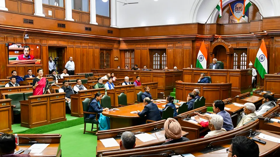Delhi Finance Minister Atishi Singh presents the Delhi State Budget 2024-25 during the Budget session of Delhi Assembly, at Vidhan Sabha in New Delhi, Monday, March 4, 2024