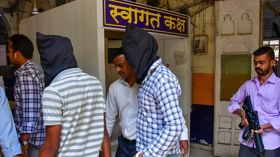 Two accused, arrested from Punjab in connection with the firing incident outside Salman Khan's residence, being produced before the Esplanade court, in Mumbai, Friday, April 26, 2024