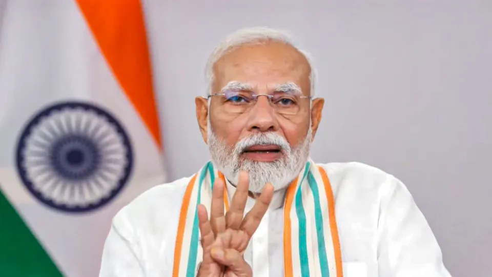 Prime Minister Narendra Modi during the launch of Jal Sanchay Jan Bhagidari initiative, Friday, Sept. 6, 2024.