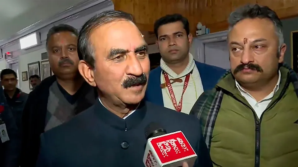 Himachal Pradesh Chief Minister Sukhvinder Singh Sukhu speaks to the media