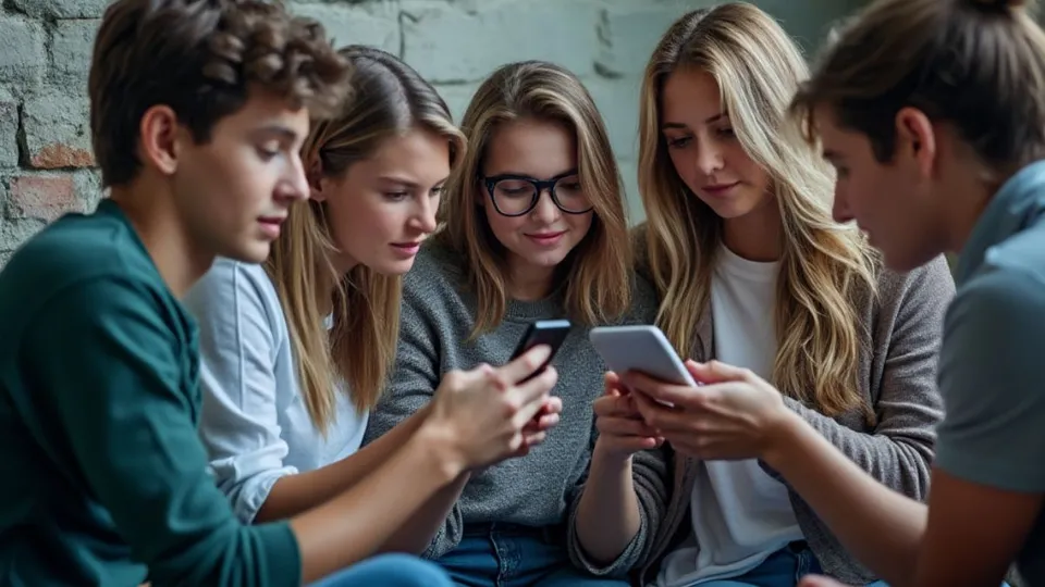 teenagers using social media