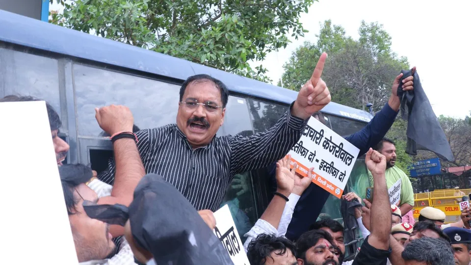 Virendra Sachdeva Delhi BJP Protest