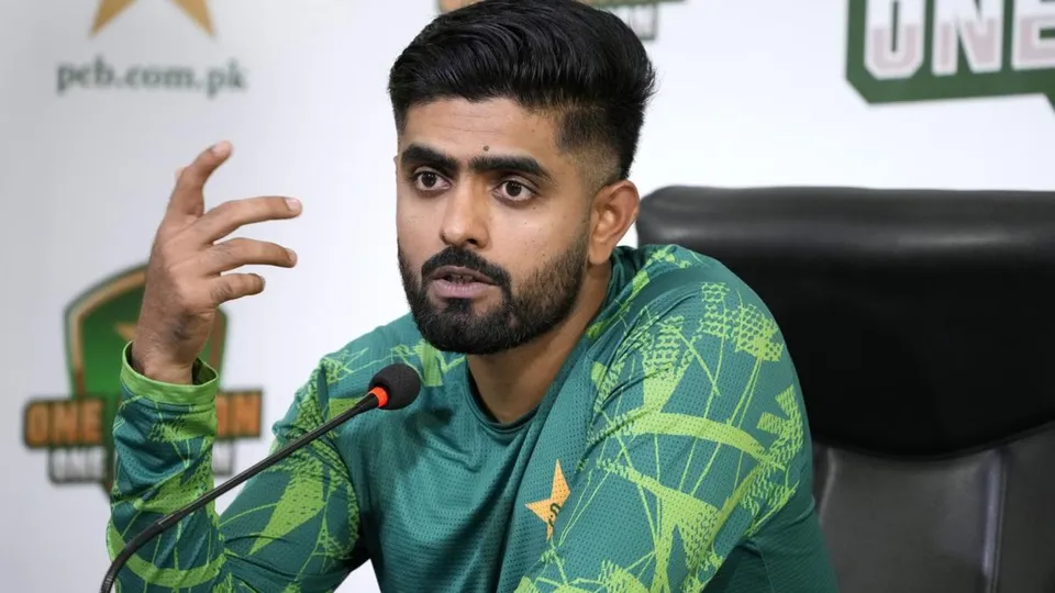 Pakistan limited overs skipper Babar Azam addresses a media conference in Lahore