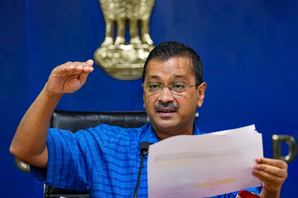 Delhi Chief Minister and AAP Convener Arvind Kejriwal addresses a press conference, in New Delhi