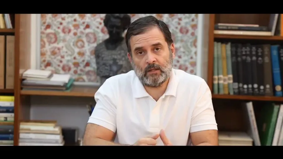 Rahul Gandhi addressing virtually