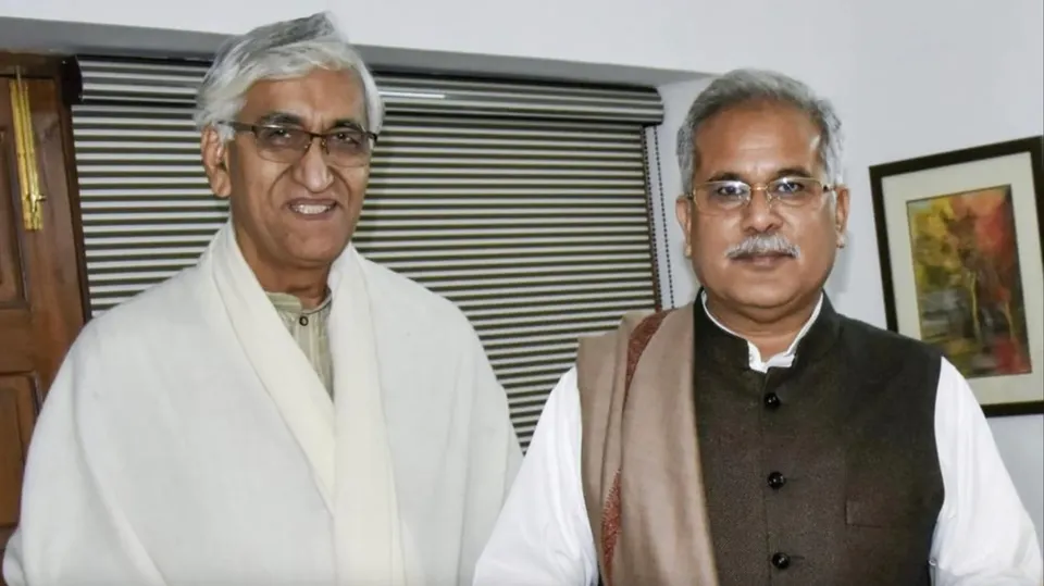 Chhattisgarh minister TS Singh Deo with CM Bhupesh Baghel