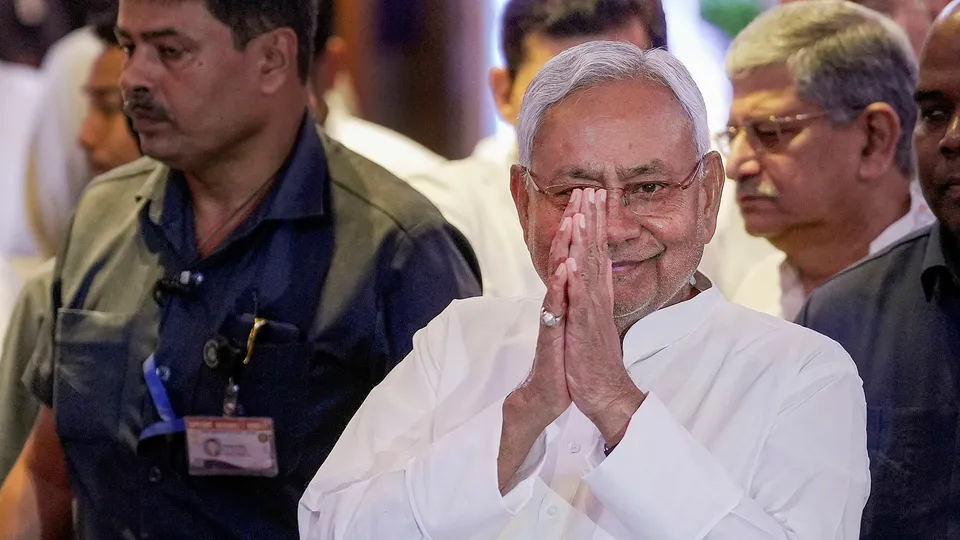 Bihar Chief Minister Nitish Kumar arrives for the meeting of Indian National Developmental Inclusive Alliance (INDIA), in Mumbai