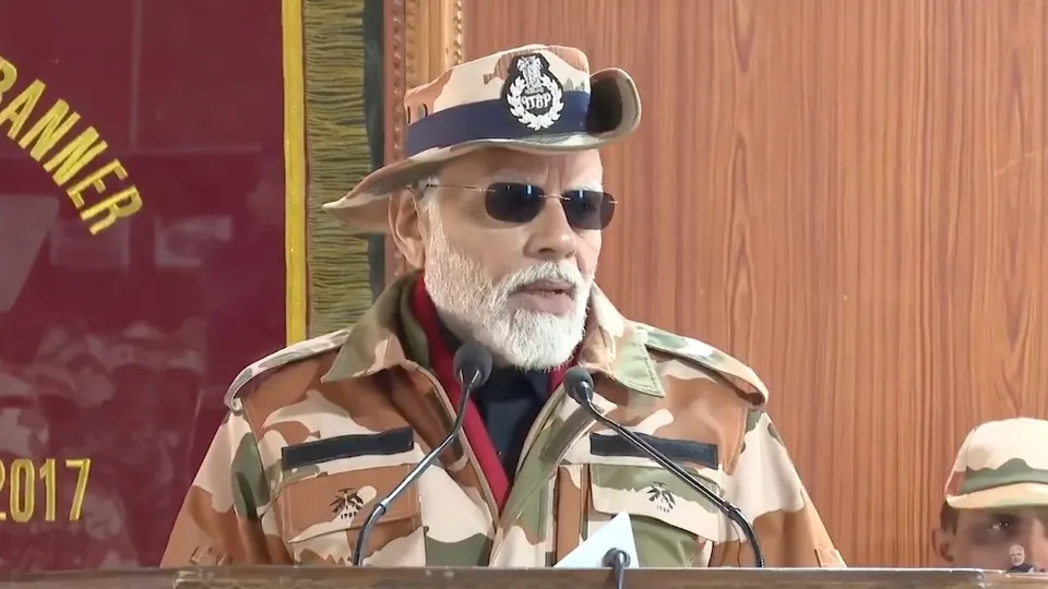 Narendra Modi celebrates Diwali with Indian Army Jawans at Lepcha, Himachal Pradesh