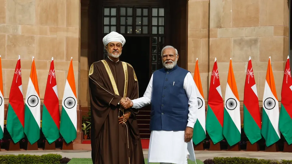 Prime Minister Narendra Modi warmly received Sultan Haitham bin Tarik of Oman at Hyderabad House