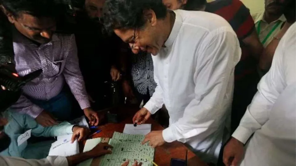 Imran Khan votes by postal ballot