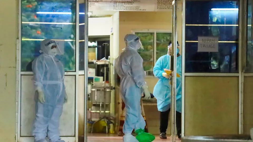 Health workers wait to admit patients at a Nipah isolation ward at the Medical College, in Kozhikode