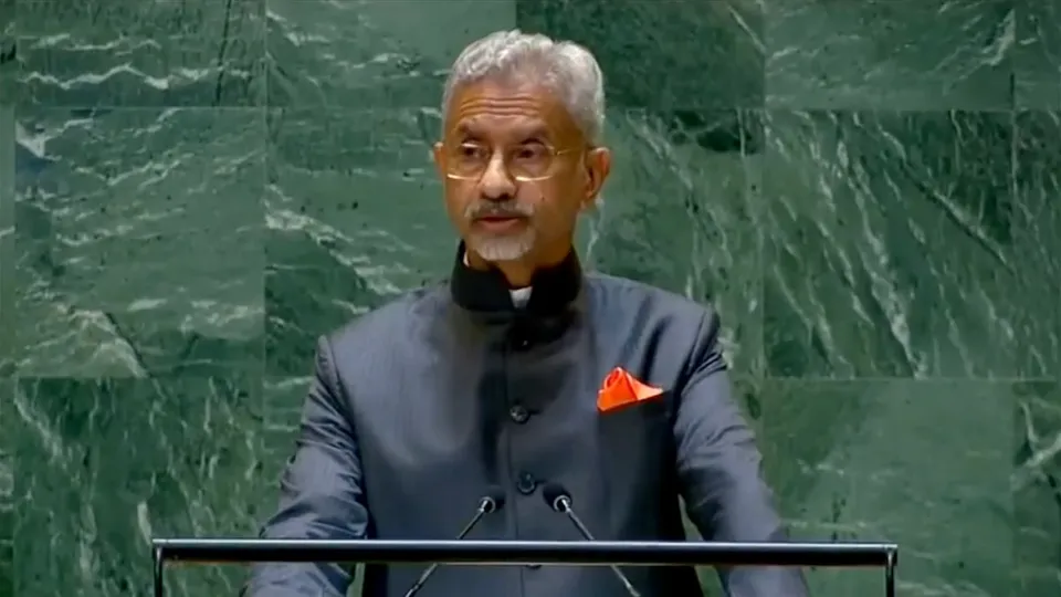 External Affairs Minister S Jaishankar addresses the United Nations General Assembly on Saturday, September 28, 2024