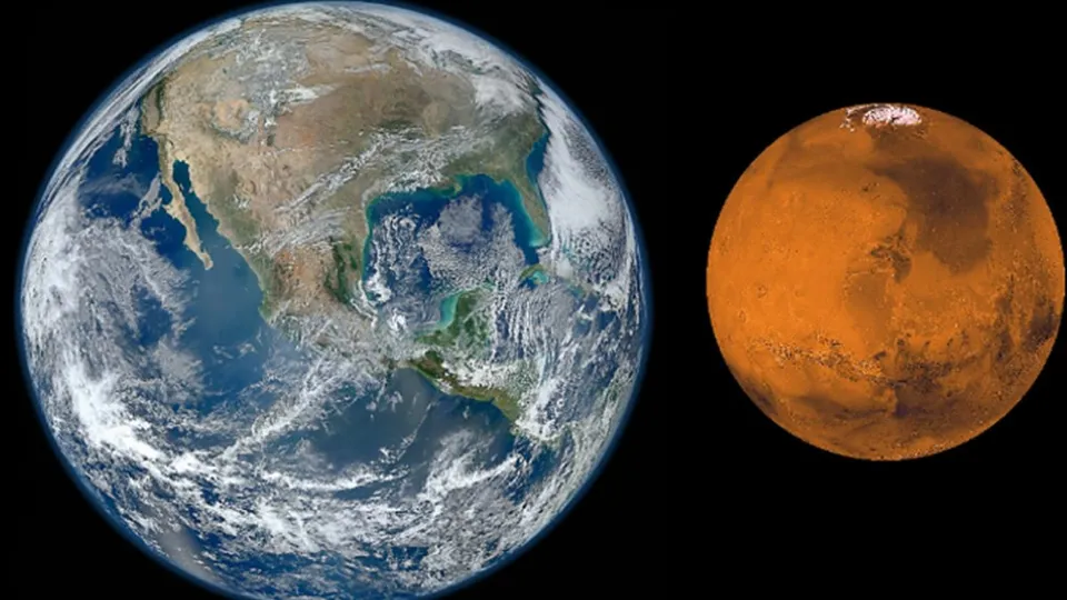 earth and mars