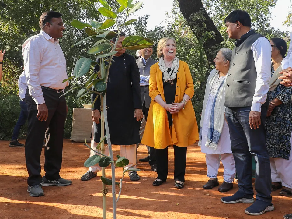 Hillary Clinton at Elaben Bhatt memorial