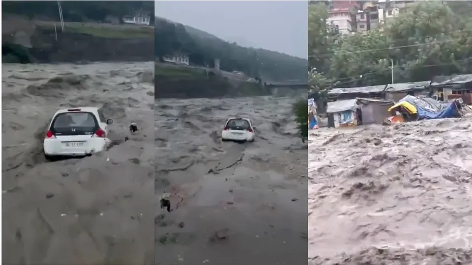 Beas river flooding himachal kullu mandi