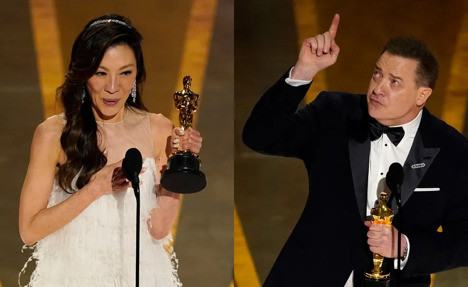 Michelle Yeoh Brendan Fraser Oscars