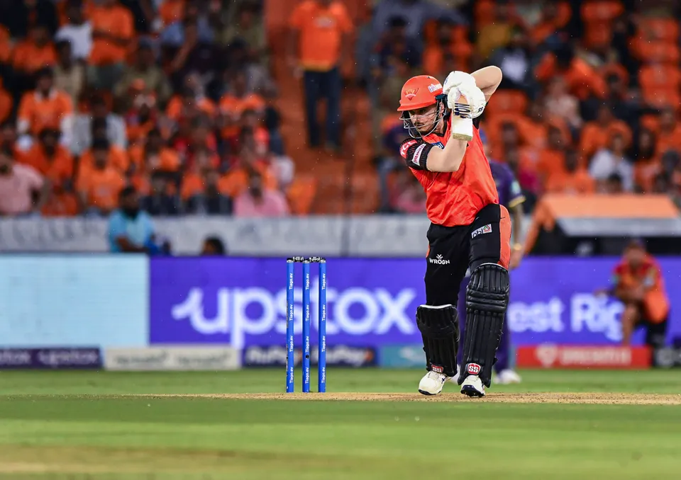 Sunrisers Hyderabad batter Abdul Samad plays a shot during the IPL 2023 cricket match