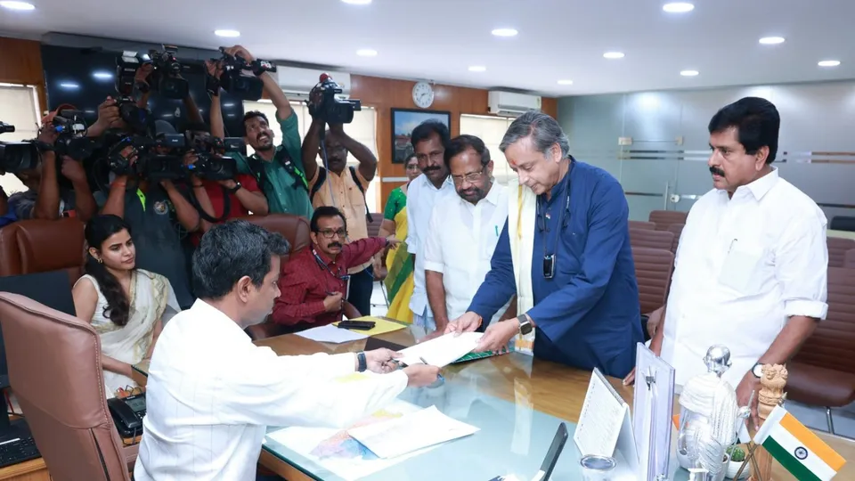 Shashi Tharoor files nomination