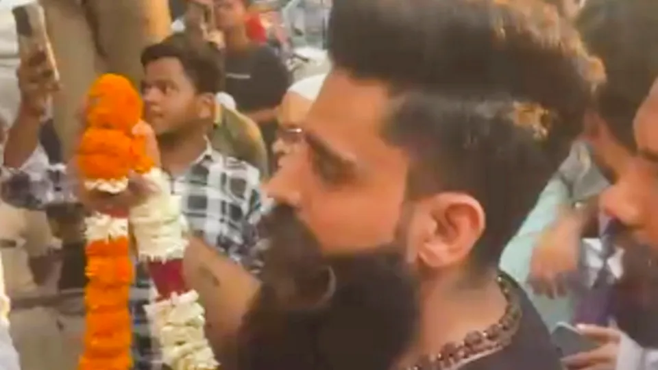 A man who assaulted Congress leader Kanhaiya Kumar during the latter's campaign for Lok Sabha elections, in New Delhi, Friday, May 17, 2024.