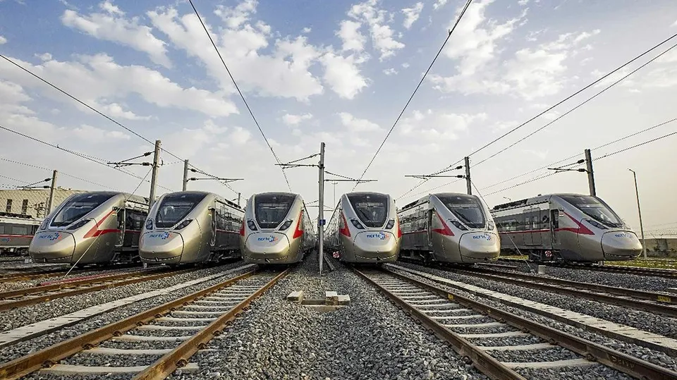 trains on railway track 