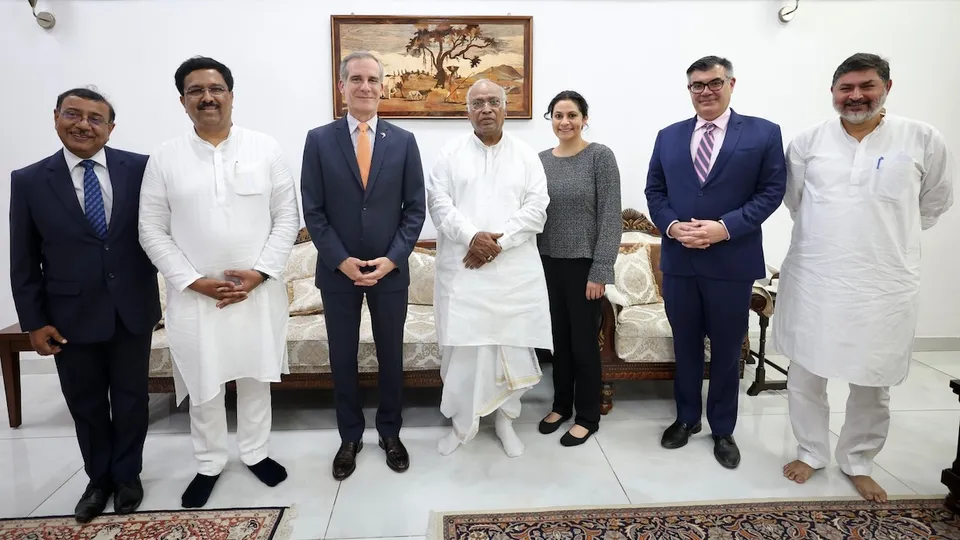 Eric Garcetti and Mallikarjun Kharge