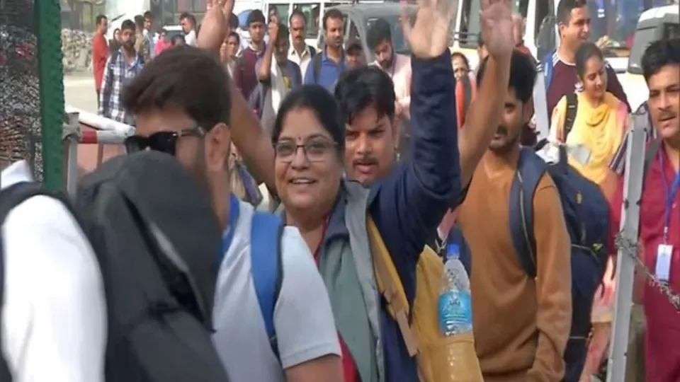 Pilgrims express joy as they embark from Pantha Chowk base camp