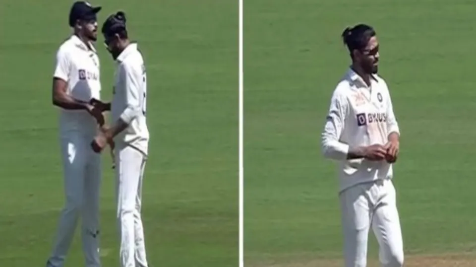 Ravindra Jadeja applying ointment on sore finger