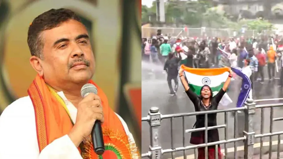 Suvendu Adhikari Nabanna Abhijan protest