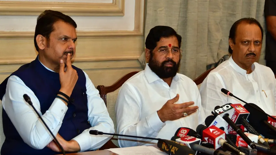 (L-R) Devendra Fadnavis, Eknath Shinde and Ajit Pawar (File image)