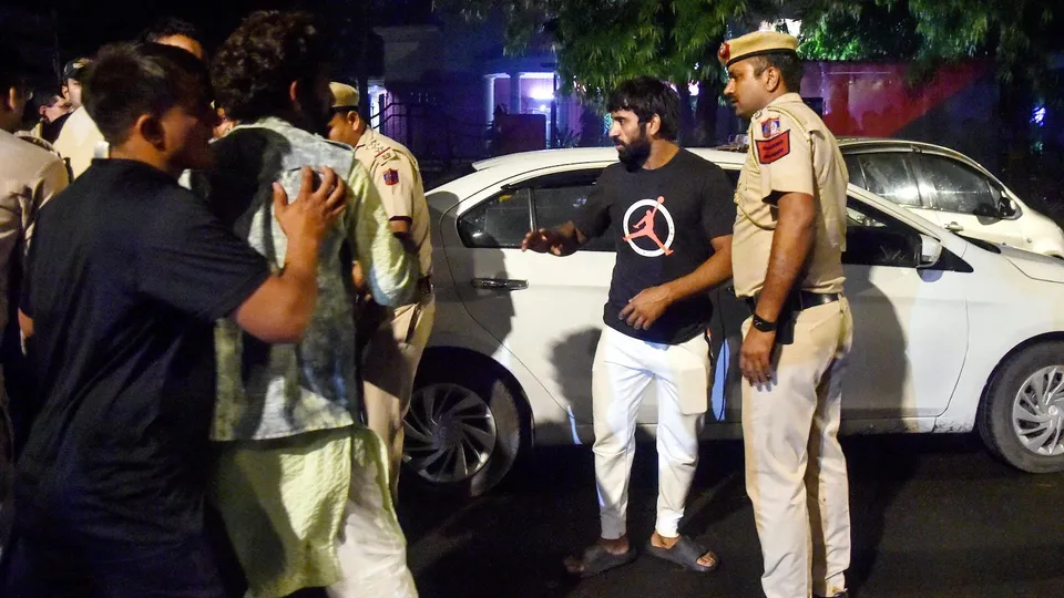 A ruckus after an alleged scuffle between protesting wrestlers and the police on May 3