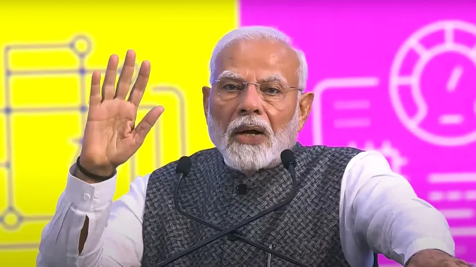 Prime Minister Narendra Modi addresses a gathering during the inauguration of SEMICON India 2024, in Greater Noida, Uttar Pradesh, Wednesday, Sept 11, 2024.