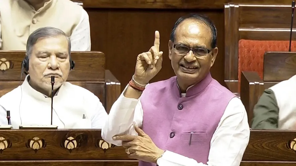 Union Minister Shivraj Singh Chouhan speaks in the Rajya Sabha during the Monsoon session of Parliament, in New Delhi, Friday, Aug. 2, 2024.
