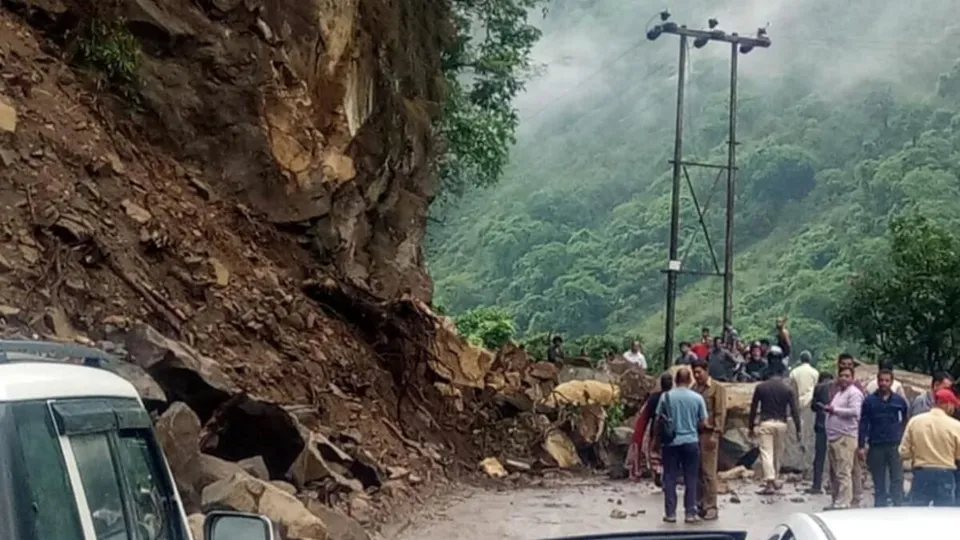 Landslide road closed