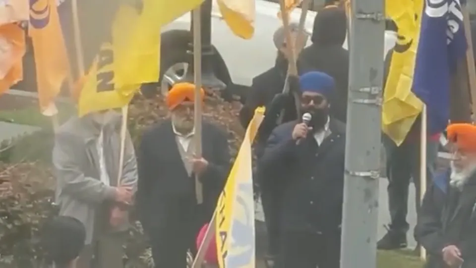 Khalistanis outside Indian Embassy in Washington DC