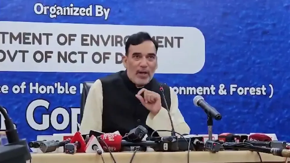 Environment Minister Gopal Rai during a press conference