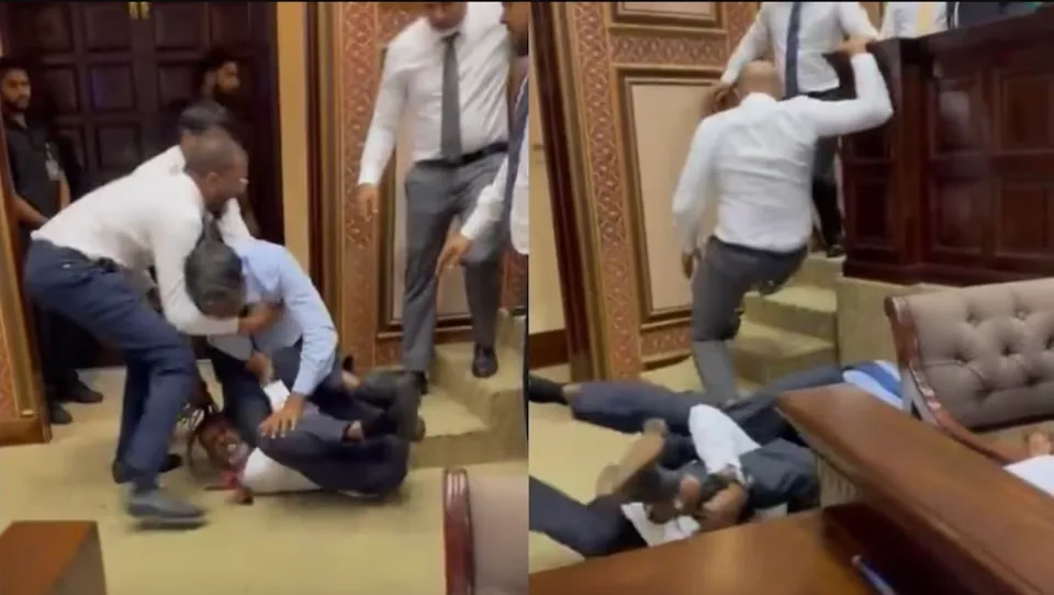 maldives parliament brawl