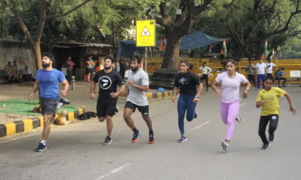 Wrestlers protest in Delhi