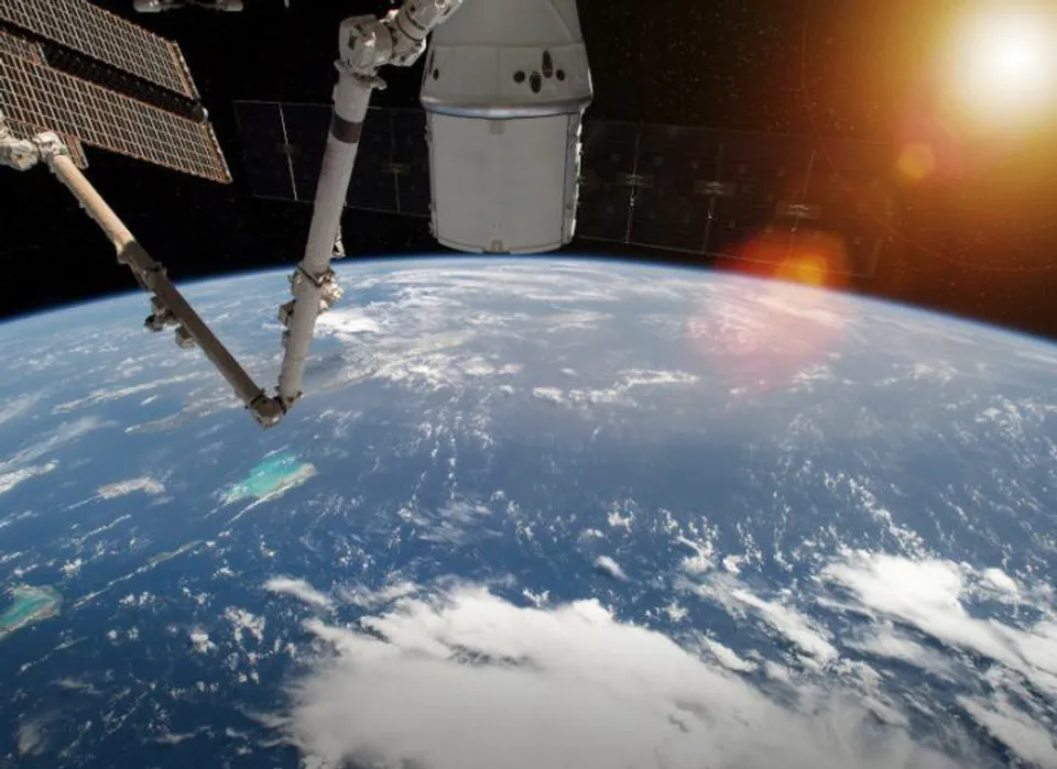 Earth Space Station Astronaut