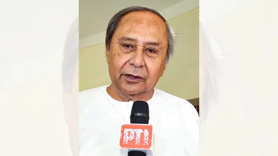 Former Odisha chief minister Naveen Patnaik speaks with the media, in Bhubaneswar, Saturday, June 8, 2024