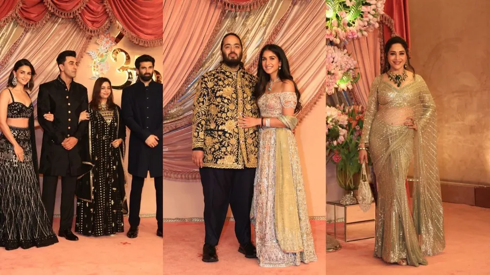 Ranbir Kapoor, Alia Bhatt, Aditya Roy Kapur and Madhuri Dixit, among others, attended the sangeet ceremony