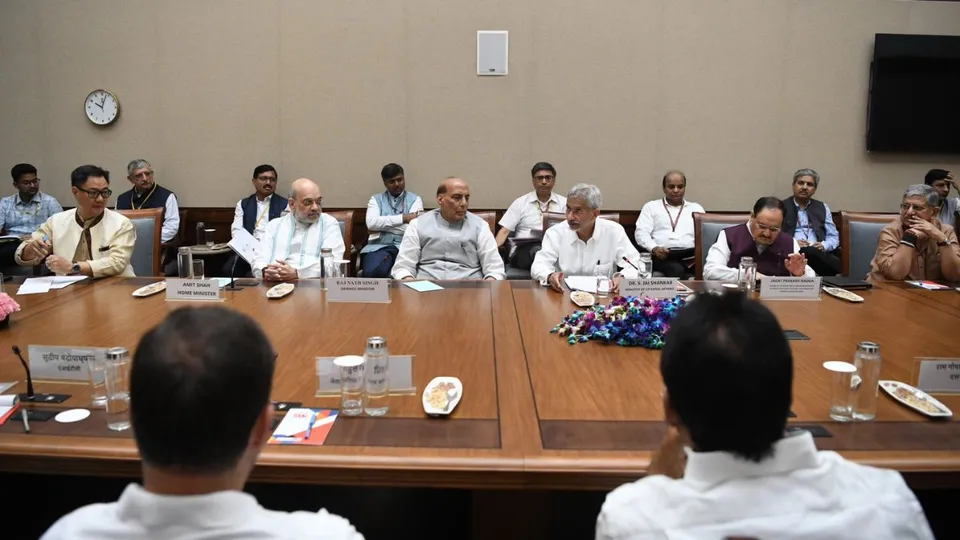 External Affairs Minister S Jaishankar briefing political party leaders in Parliament House