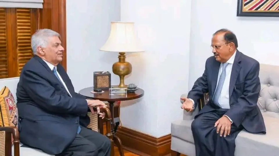 NSA Ajit Doval with Sri Lankan president Ranil Wickremesinghe