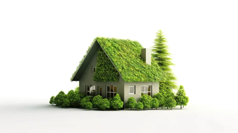 House and environment and trees