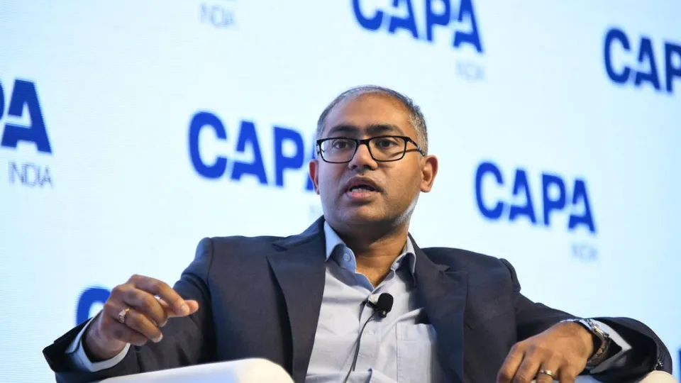 Vistara CEO Vinod Kannan speaking at a session at the CAPA India Aviation Summit 2024